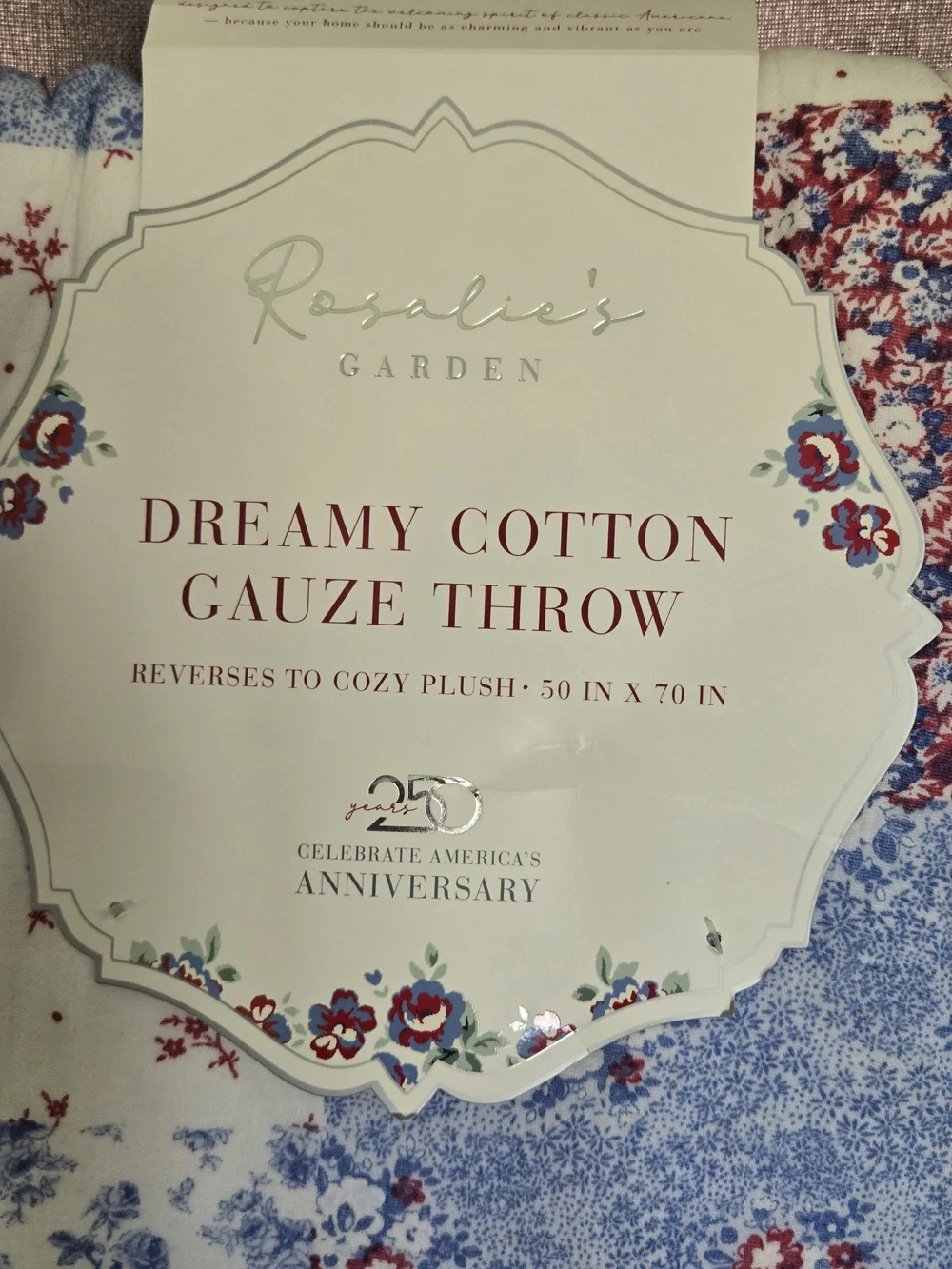 Rosalie's Garden Gauze throw blanket